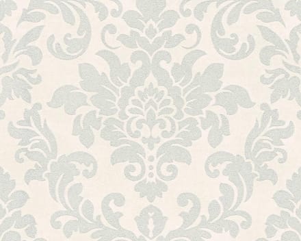TRADITIONEEL BAROK ORNAMENTEN BEHANG - Metallic Wit Grijs - AS Creation Trendwall