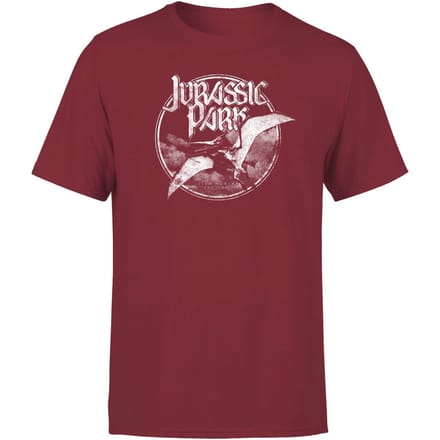 Jurassic Park Flying Threat Men's T-Shirt - Bordeaux - S