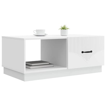 vidaXL - Salontafel - Wit - 90 - x - 50 - x - 37 - cm - Bewerkt - hout