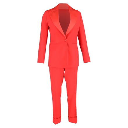 Joseph blazer en broekset met enkele rij knopen in rood polyester