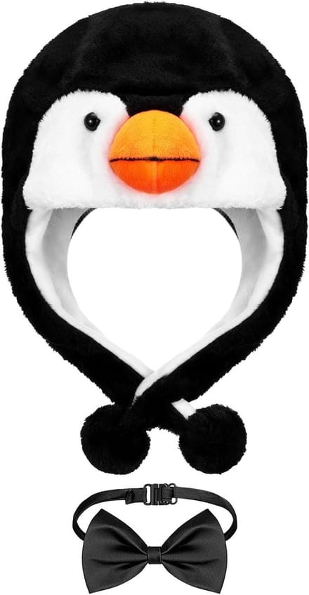 Pinguïn Hoed - Grappige Hoed - Feestelijke Aankleding - Verstelbaar - 26 x 18 cm - Zwart Wit