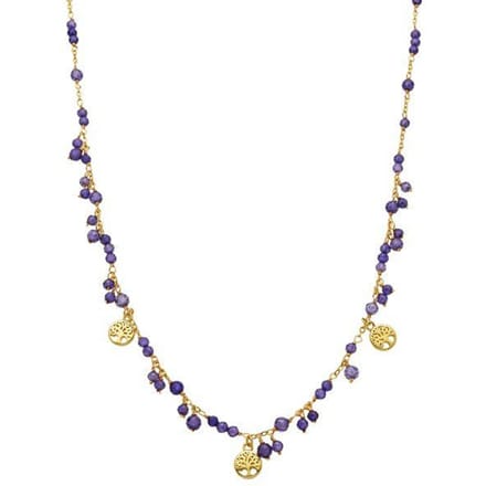 Luxeketting met 18k goudkleurig paars kristal - Totez