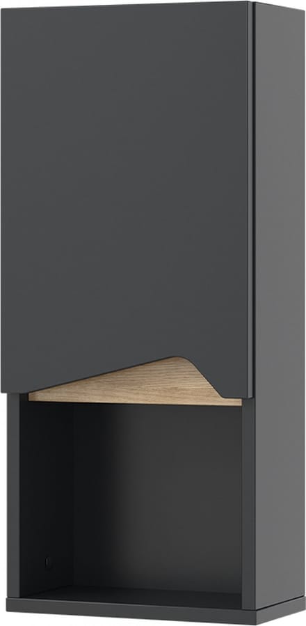 Vicco Marelle Badkamerkast – 30 x 67 cm met deur en open vak Antraciet