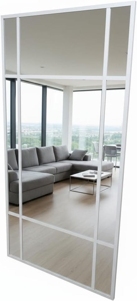 Industriële wandspiegel in Deense stijl - Aluminium - 160x80 cm rechthoekig