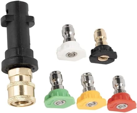 Hogedrukreiniger Adapter - Quick Connect - Tuin Reiniging - Messing Nozzle Tips - 5 Nozzle Set - Multicolor