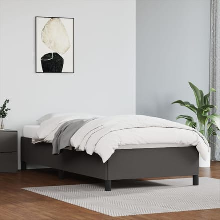 vidaXL - Bedframe - kunstleer - grijs - 90x200 - cm