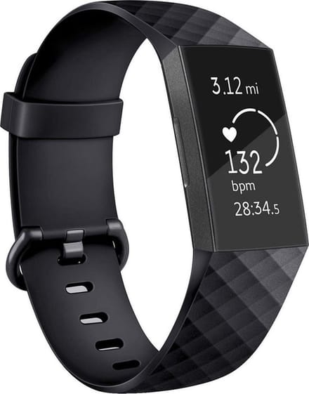 Jumada’s horlogeband - Fitbit Charge 3 - Gespsluiting - Zwart - Siliconen
