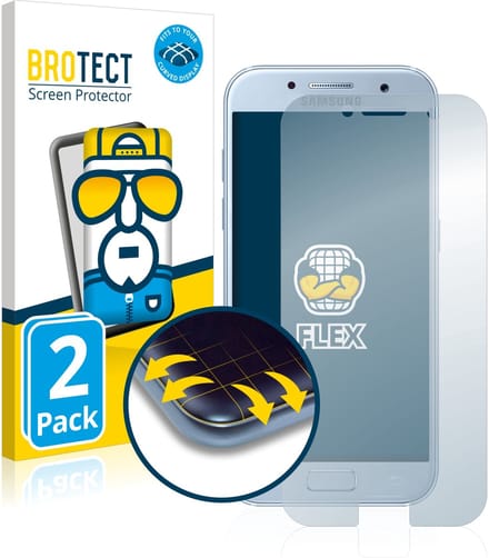 BROTECT - Screenprotector voor Samsung Galaxy A5 2017 - Folie Beschermfolie transparant volledig dekking - 2 Stuks