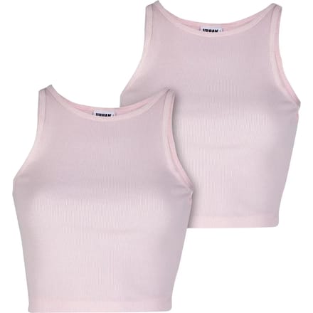 Urban Classics - Washed Rib Jersey 2Pack Crop top - XS - Roze