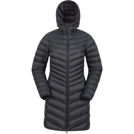 Mountain Warehouse Dames/Dames Florence lange gewatteerde jas (Zwart)