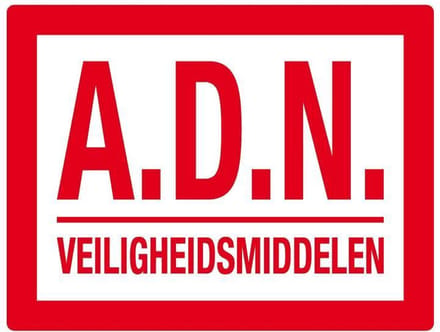 Sticker 'A.D.N veiligheidsmiddelen'