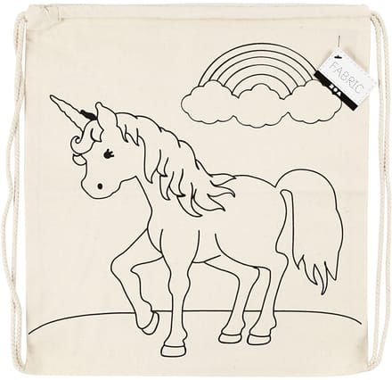 Rugzak, unicorns, afm 37x41 cm, 110 gr, licht naturel, 1 stuk