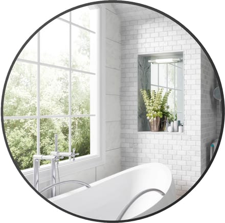 HOMCOM-Badkamerspiegel-Glas-70x2.5x70cm-Zwart