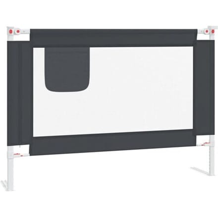 Barrière de Sécurité pour Lit d'Enfant Gris Foncé 90x25 cm Tissu