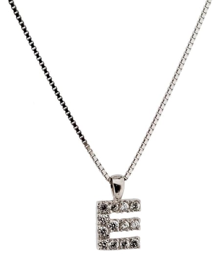 Orphelia Zilver Alphabet hanger met ketting 42 cm Zirconium