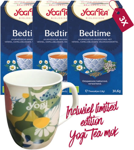 Yogi Tea Bedtime Bio - 3 pakjes - inclusief limited edition Yogi Tea mok