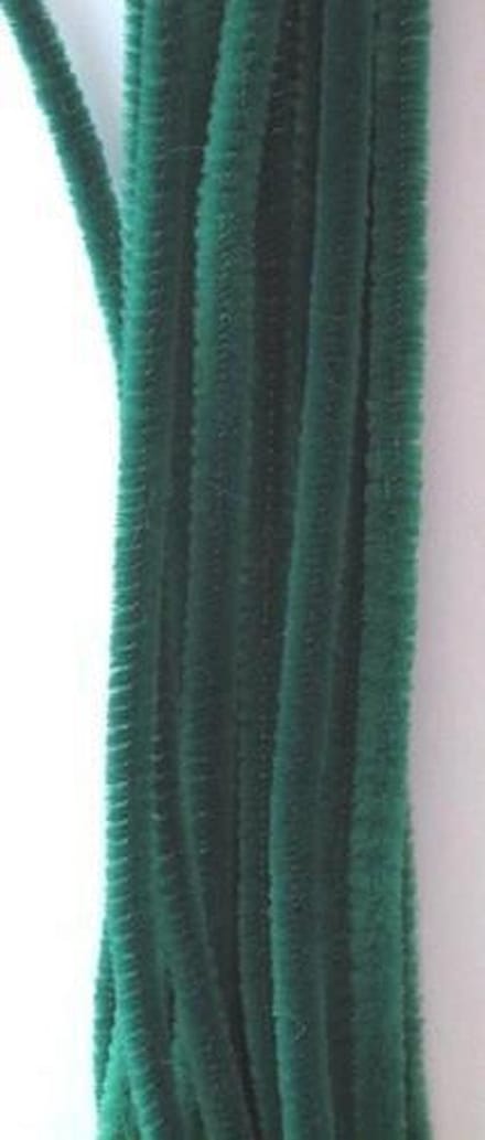 Chenilledraad - 30cm - 6mm - 20 stuks donkergroen