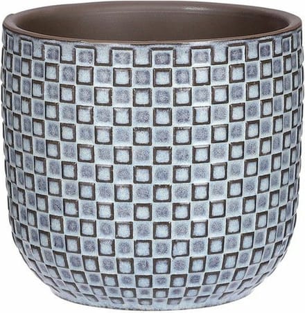 Mica Decorations - Plantenpot/bloempot - Keramiek blauw - 12 x11 cm