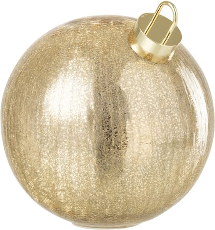 J-Line kerstbal - glas - goud - large - LED lichtjes
