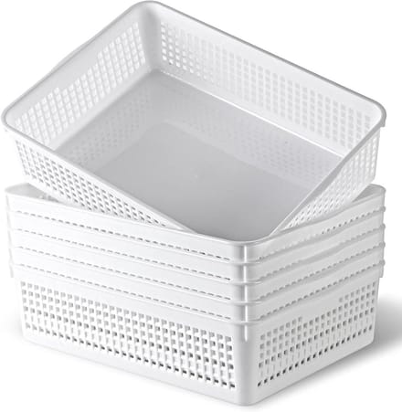 Opbergmand A4 - Organizer Mand - Bureau Organisatie - Set van 6 - 34x25x9.5 cm - Wit