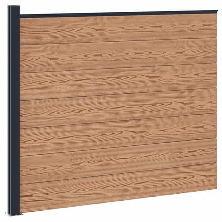 vidaXL - Hekpaneel - WPC - en - Aluminium - Bruin
