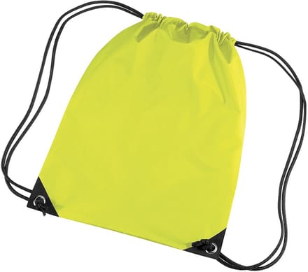 Bagbase Premium Gymsac Waterbestendige Zak (11 Liter) (Fluorescerend Geel)