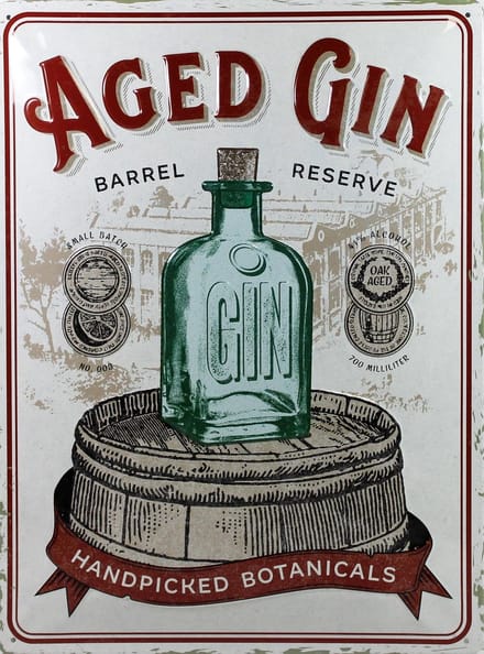 Wandbord - Aged Gin Handpicked Botanicals - 30x40cm