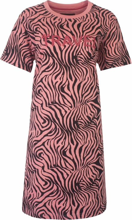 Irresistible Dames Nachthemd - Katoen - Zebra Print - Rose - Maat M