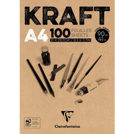 Kraft tekenblok A4 bruin 100 vel