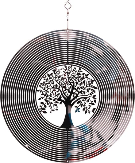 Wind Spinner - Tuindecoratie Ornament - Buiten Decoratie - 3D Kinetisch Ontwerp - 25.4cm Diameter - Spiegelend RVS