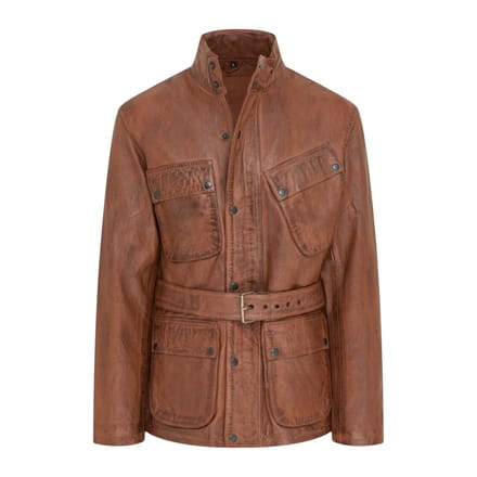 Heren beige lamsleren safari parka-jas - Edinburgh