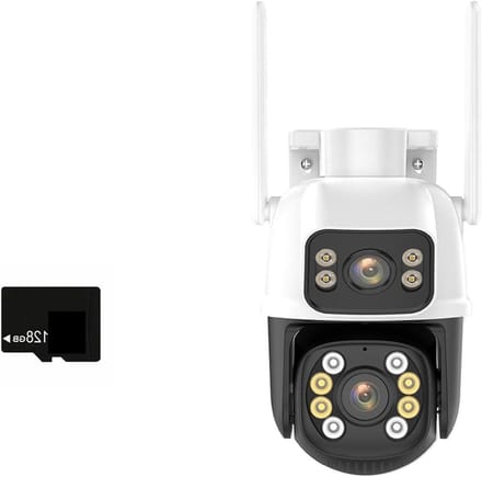 Beveiligingscamera - IP Camera - Huisbewaking - Dubbele Lens Dubbel Scherm - 8MP 4K - Wit