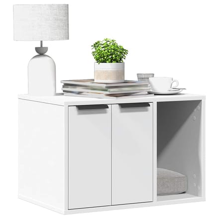 vidaXL - Kattenbakkast - 60x40x40 - cm - bewerkt - hout - wit
