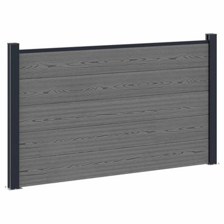 vidaXL - Hekset - 180 - x - 105 - cm - WPC - en - Aluminium - Grijs