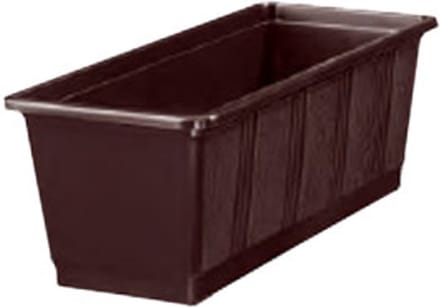 Geli Plantenbak kunststof - bruin - 60 x 17,5 x 14,5 cm - Bloembakken/plantenbakken voor binnen/buiten