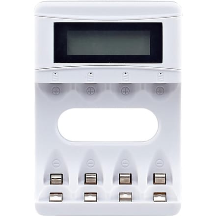 4-Slot Batterijlader met LCD-scherm voor AA AAA Ni-MH Oplaadbare Batterijen Slim Oplaadbaar wit