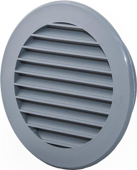 Rond Ventilatie Rooster Ø 100 mm Grijs met Insectennet - ABS Kunststof