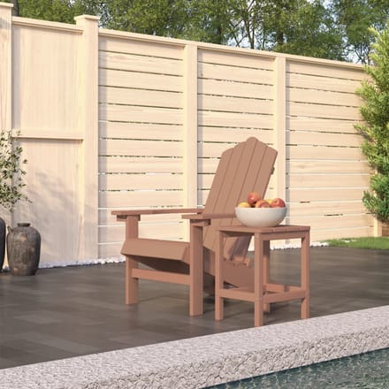 vidaXL - Tuinstoel - Adirondack - met - tafel - HDPE - bruin