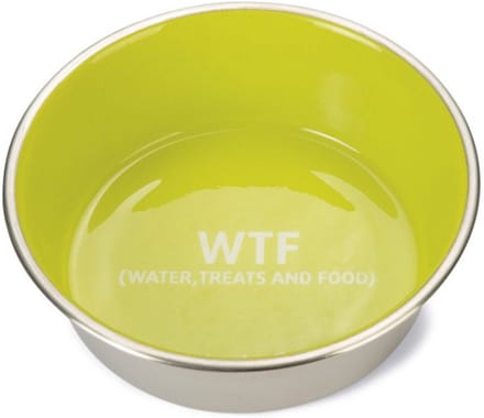 Beeztees Eetbak Rvs Wtf Hond Groen - Hondenvoerbak - Ø20x6 cm