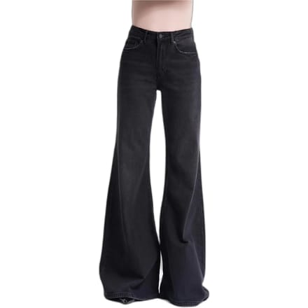 It's Basic - Flare Mid Rise Jeans - SOFT BLACK