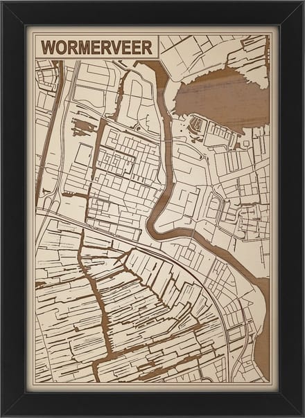 Houten stadskaart van Wormerveer