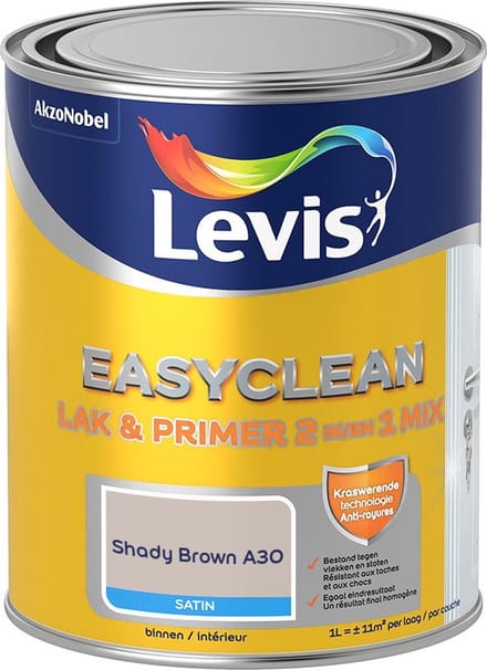 Levis - Easyclean Lak & Primer 2-In-1 Mix - Shady Brown A30 - Mengverf - 1 L