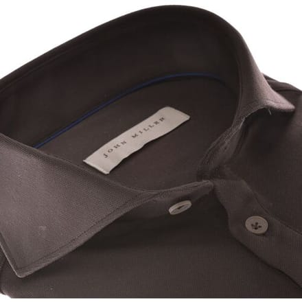 John Miller Overhemd The Miller Short Sleeve Hyperstretch Shirt Donker Bruin / male