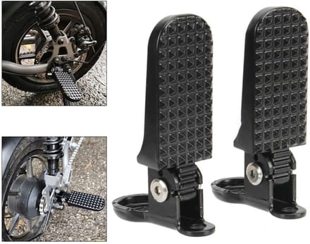 Fietspedalen - Aluminiumlegering - Fietsframe - Antisliptextuur - Opvouwbaar - Draagbaar - Set van 2 - Zwart