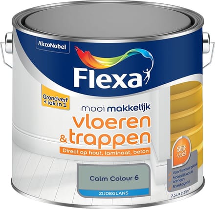 Flexa - Mooi Makkelijk Vloeren & Trappen Zijdeglans - Calm Colour 6 - Mengverf - 2,5 L