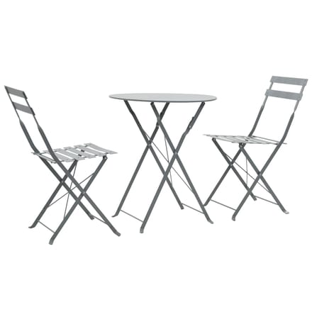 vidaXL - 3-delige - Bistroset - staal - grijs