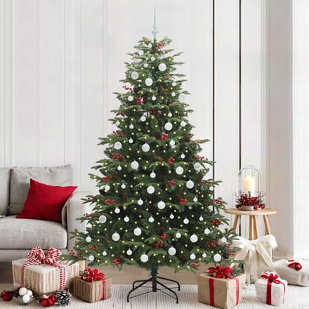 vidaXL - Kunstkerstboom - Groen - 210 - cm - PVC - en - Metaal - en - Plastic
