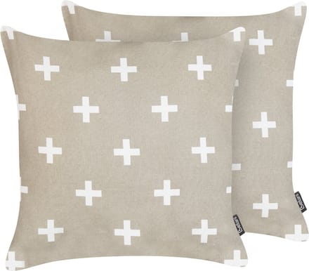 VELLEIA - Sierkussen set van 2 - Taupe - 45 x 45 cm - Katoen
