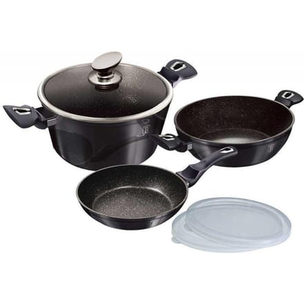 Berlinger Haus Carbon Pro Serie - Pannenset - Soft Touch Handgreep - Geïnduceerde Verwarming