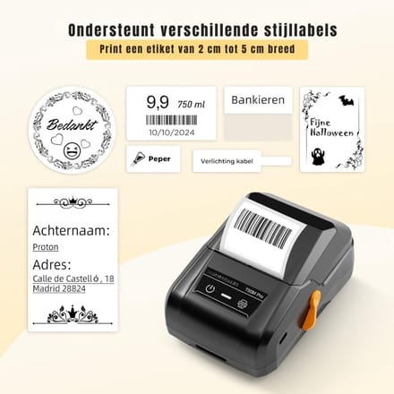 AHD® Labelmaker - Labelprinter - Labelwriter - Label Printer - Labelprinters - Zwart - 15cm x 11cm x 7cm